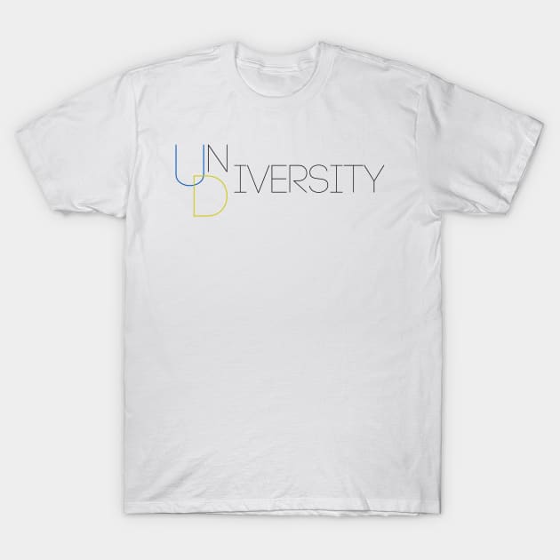 University, Diversity, UD (Black) T-Shirt by JeremyBux